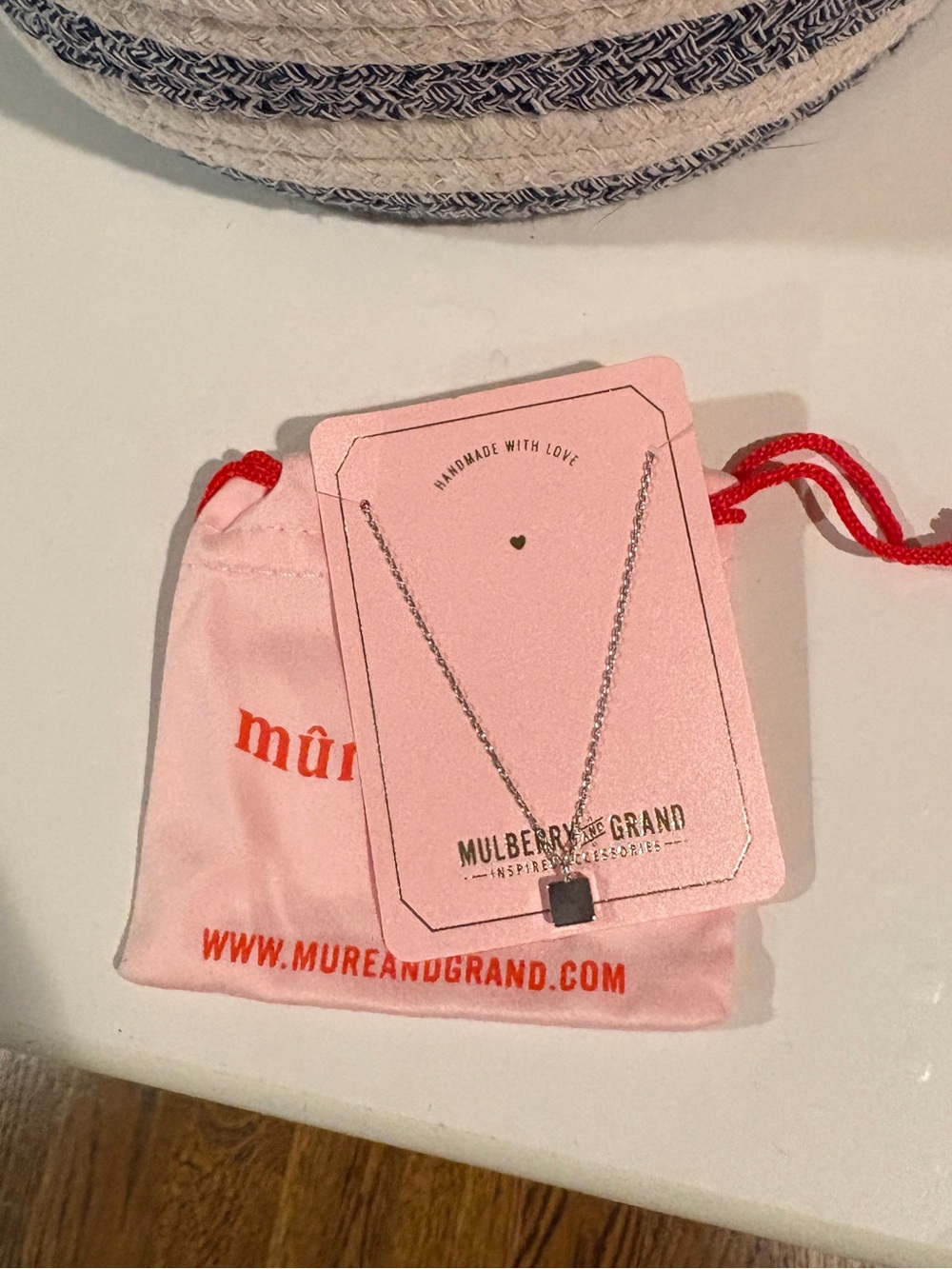 Silver Square Pendant Necklace